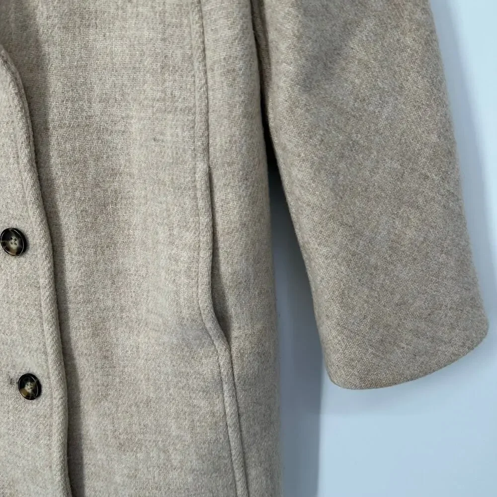 J. Crew Villa Coat in Italian Stadium Cloth Nello Gori Wool Blend Heather Sand - Picture 8 of 16